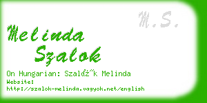 melinda szalok business card